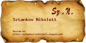 Sztankov Nikolett névjegykártya